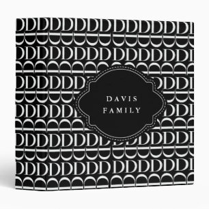 Monogram Initial Letter D Binder