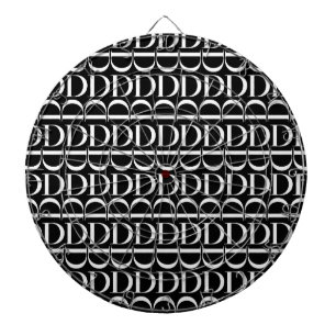 Monogram Initial Letter D, Choose Background Colou Dartboard