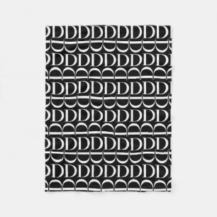Monogram Initial Letter D, Choose Background Colou Fleece Blanket