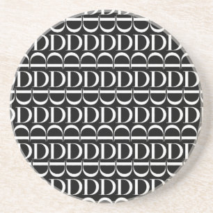 Monogram Initial Letter D Coaster