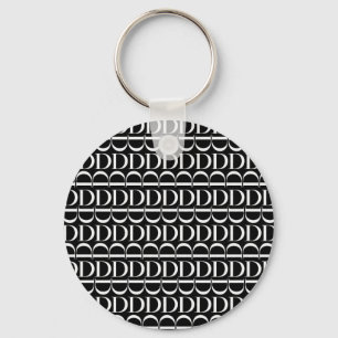 Monogram Initial Letter D Keychain