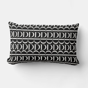 Monogram Initial Letter D Lumbar Pillow