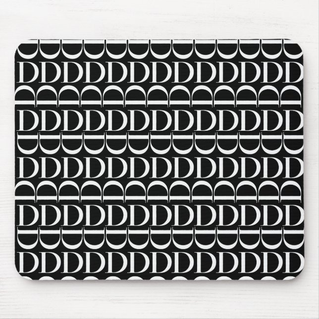 Monogram Initial Letter D Mouse Pad (Front)