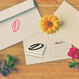 Monogram Initial Letter D Rubber Stamp