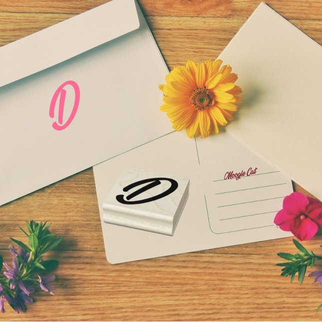 Monogram Initial Letter D Rubber Stamp (Creator Uploaded)