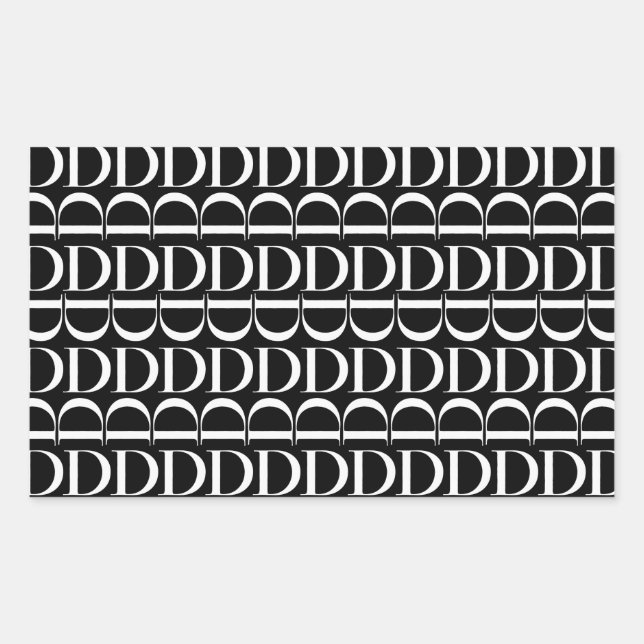 Monogram Initial Letter D Sticker (Front)