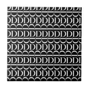 Monogram Initial Letter D Tile