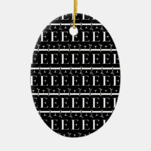 Monogram Initial Letter E Ceramic Ornament