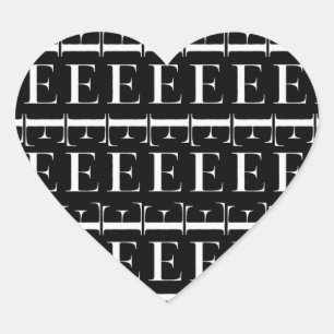 Monogram Initial Letter E Heart Sticker