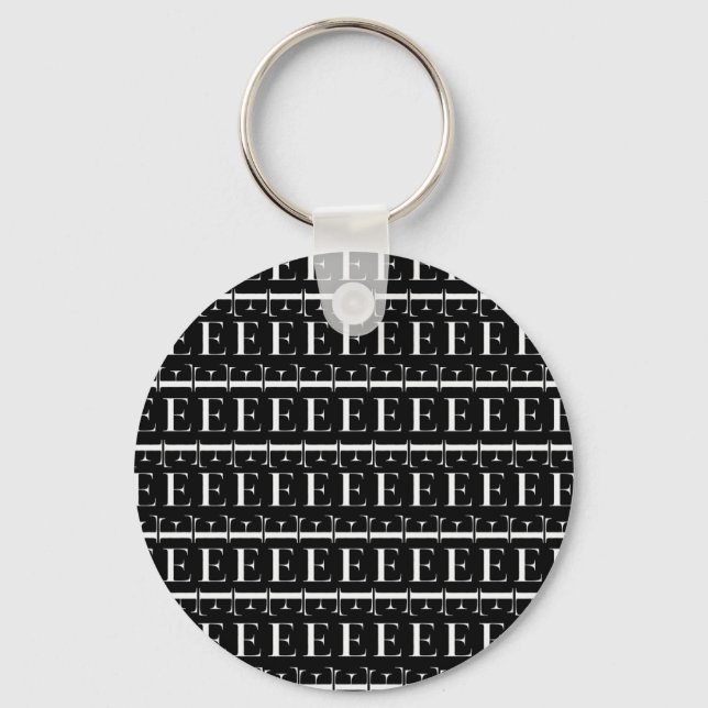 Monogram Initial Letter E Keychain (Front)