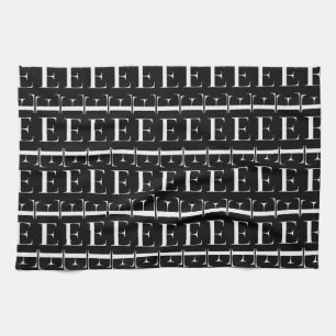 Monogram Initial Letter E Kitchen Towel
