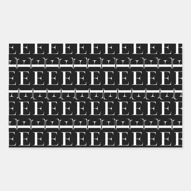Monogram Initial Letter E Sticker (Front)