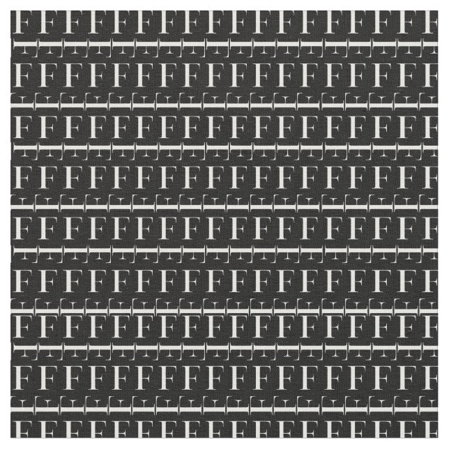 Monogram Initial Letter F Fabric (Close Up)