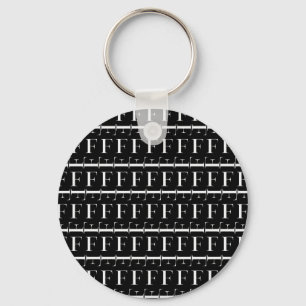 Monogram Initial Letter F Keychain