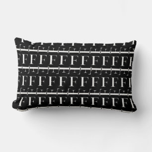 Monogram Initial Letter F Lumbar Pillow