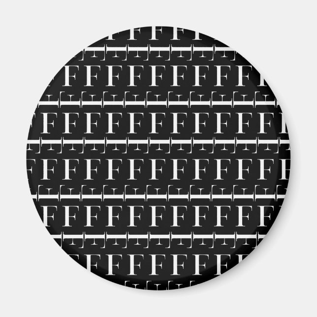 Monogram Initial Letter F Magnet (Front)
