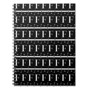 Monogram Initial Letter F Notebook