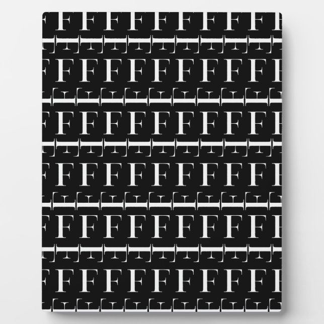 Monogram Initial Letter F Plaque (Front)