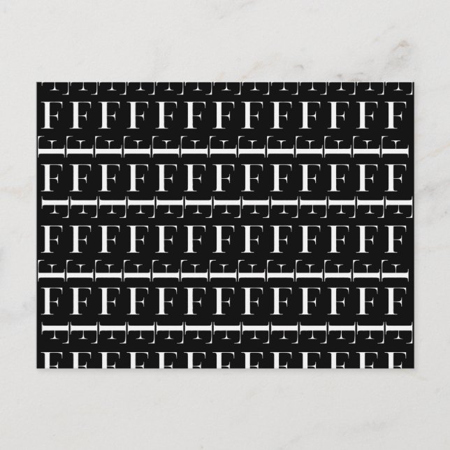 Monogram Initial Letter F Postcard (Front)