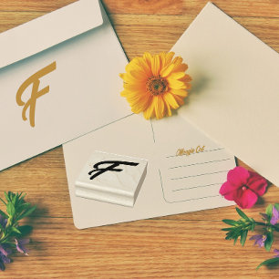 Monogram Initial Letter F Rubber Stamp