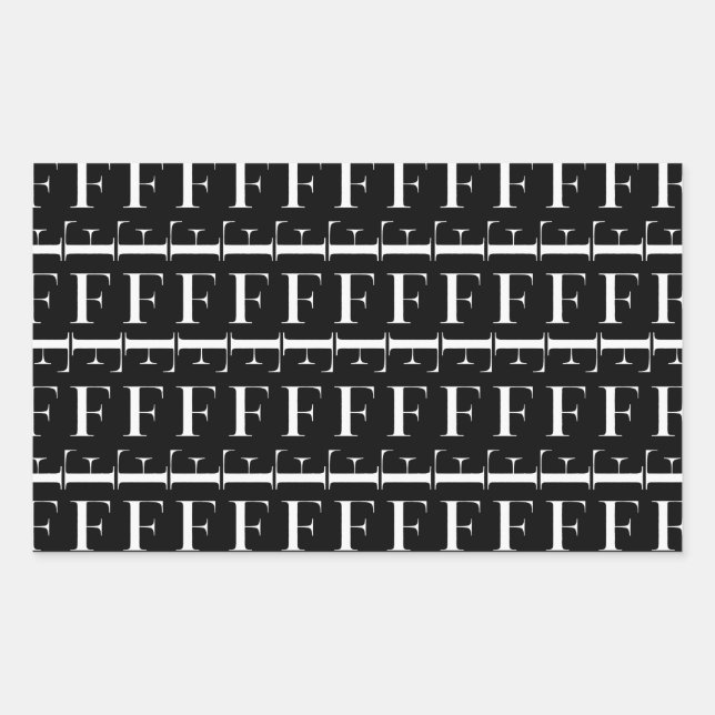Monogram Initial Letter F Sticker (Front)