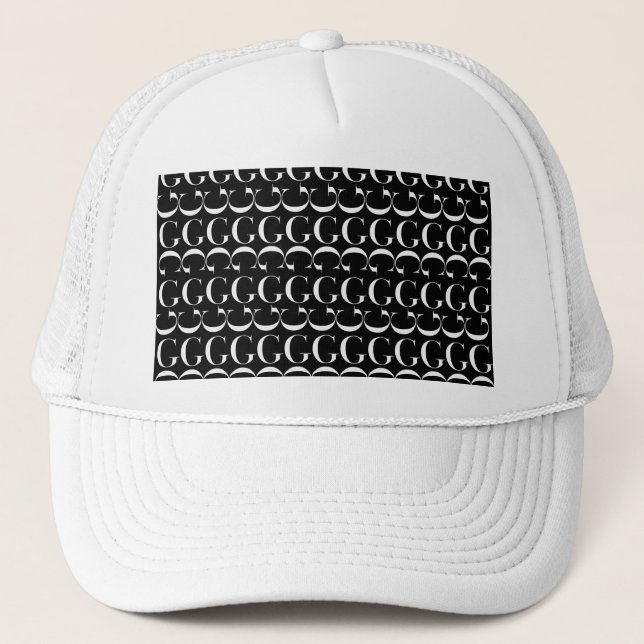 Monogram Initial Letter G, Choose Background Trucker Hat (Front)