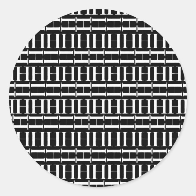 Monogram Initial Letter H Classic Round Sticker (Front)