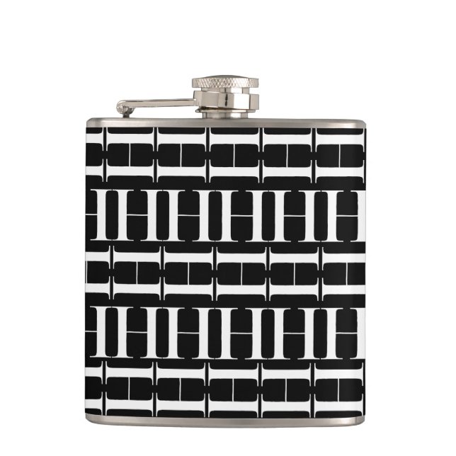 Monogram Initial Letter H Hip Flask (Front)