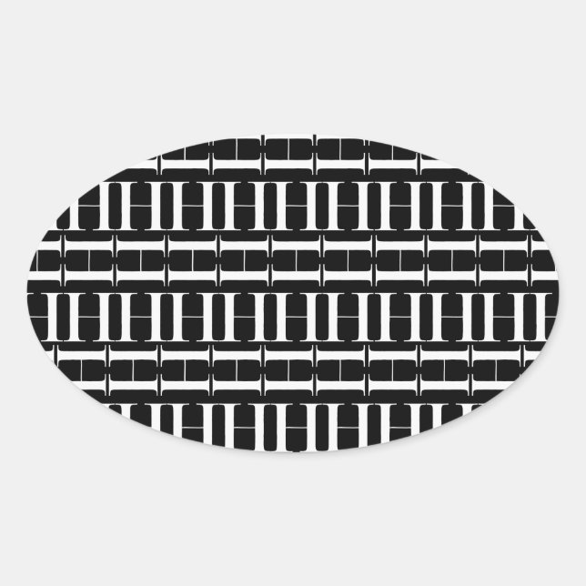 Monogram Initial Letter H Oval Sticker (Front)