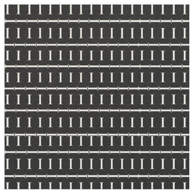 Monogram Initial Letter I Fabric (Close Up)