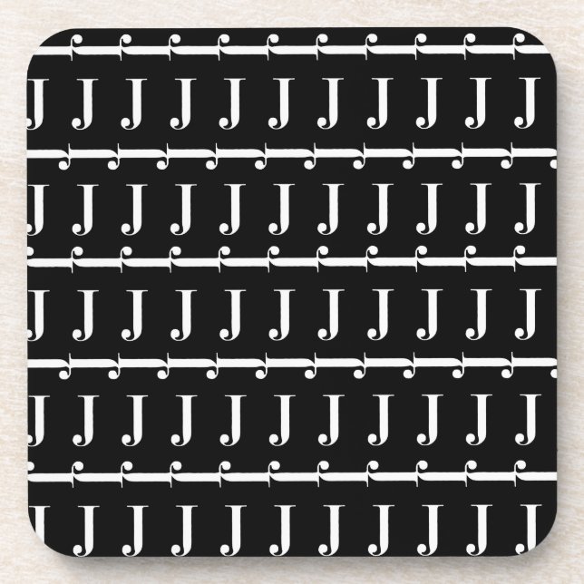 Monogram Initial Letter J Coaster (Front)