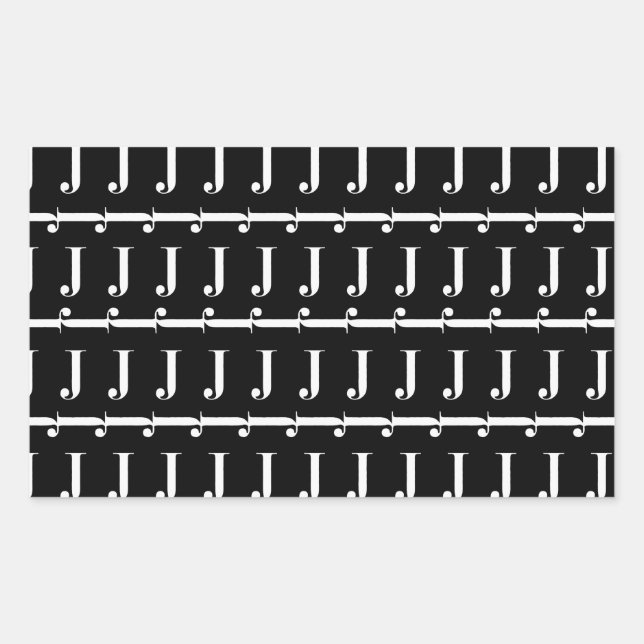 Monogram Initial Letter J Sticker (Front)