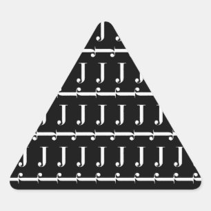 Monogram Initial Letter J Triangle Sticker