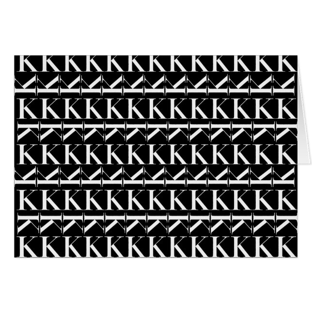 Monogram Initial Letter K (Front Horizontal)