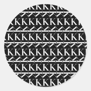 Monogram Initial Letter K, Choose Background Classic Round Sticker