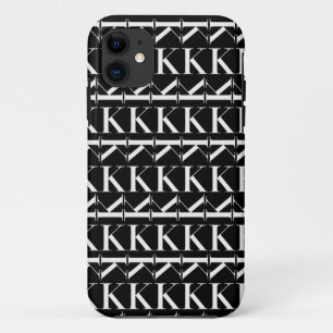 Monogram Initial Letter K, Choose Background Color iPhone 11 Case