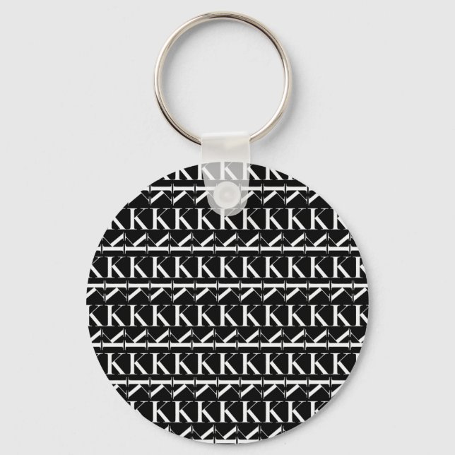 Monogram Initial Letter K, Choose Background Keychain (Front)
