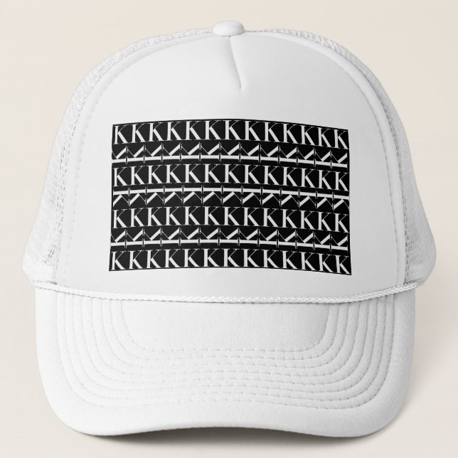 Monogram Initial Letter K, Choose Background Trucker Hat (Front)