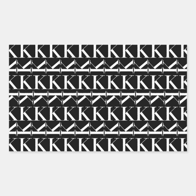 Monogram Initial Letter K Sticker (Front)