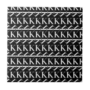 Monogram Initial Letter K Tile