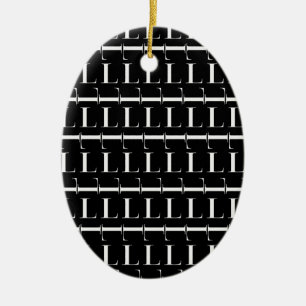 Monogram Initial Letter L Ceramic Ornament