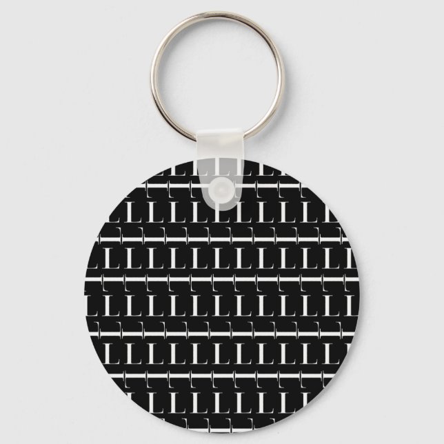 Monogram Initial Letter L, Choose Background Keychain (Front)