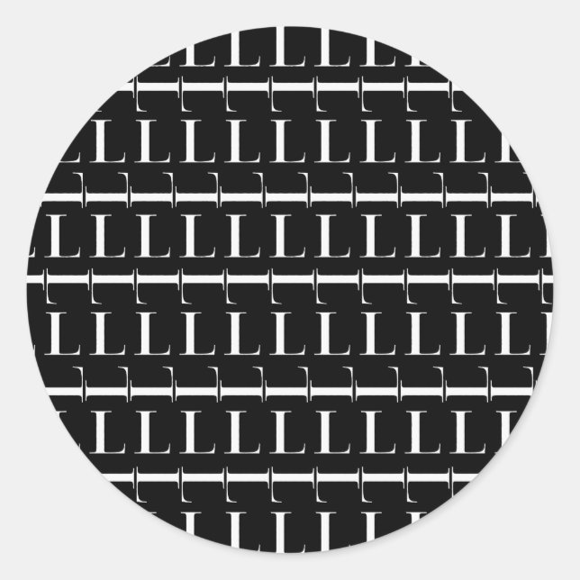 Monogram Initial Letter L Classic Round Sticker (Front)
