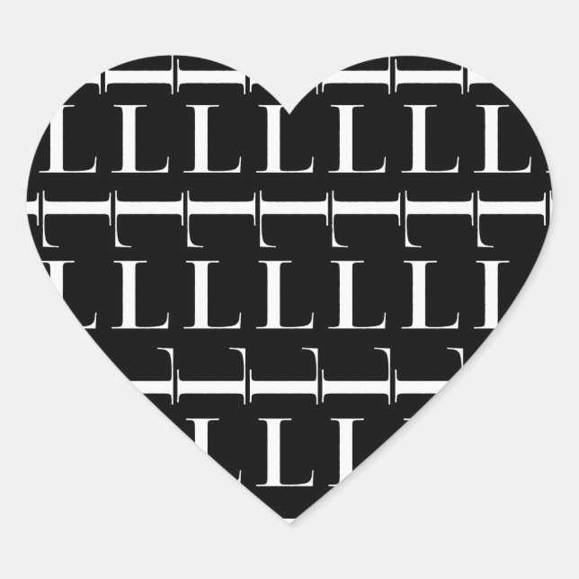 Monogram Initial Letter L Heart Sticker (Front)