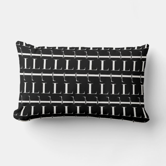 Monogram Initial Letter L Lumbar Pillow (Front)