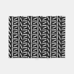 Monogram Initial Letter M, Choose Background Colou Fleece Blanket