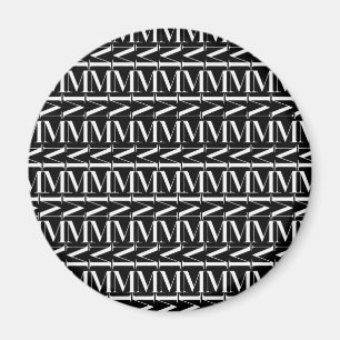Monogram Initial Letter M, Choose Background Magnet
