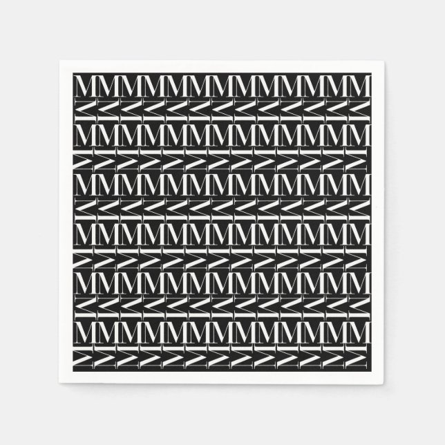Monogram Initial Letter M Napkin (Front)
