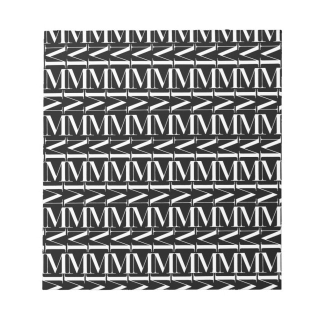 Monogram Initial Letter M Notepad (Front)