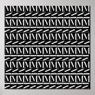 Monogram Initial Letter M Poster